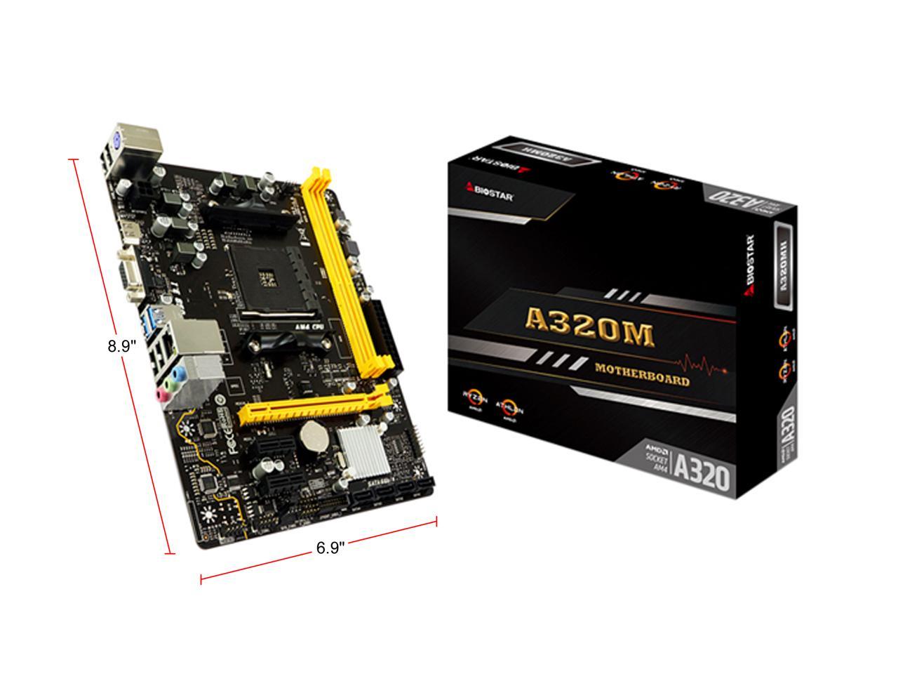 Biostar Biostar A320Mh A320Mh Am4 Amd A320 Sata 6Gb S Micro Atx Amd Motherboard