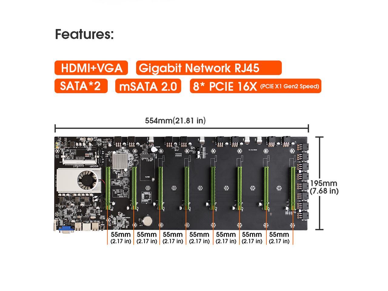 Btc-D37 Miner Motherboard Cpu Set 8 Video Card Slot Ddr3 Memory Integrated  Vga Low Power Consumption Exquisite Better Than X99