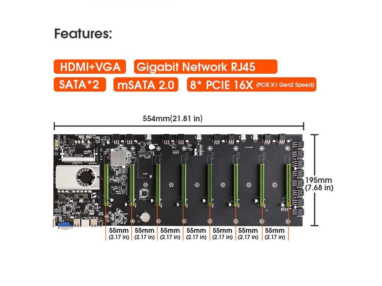 Btc-D37 Miner Motherboard Cpu Set 8 Video Card Slot Ddr3 Memory Integrated Vga Low Power Consumption Exquisite Better Than X99