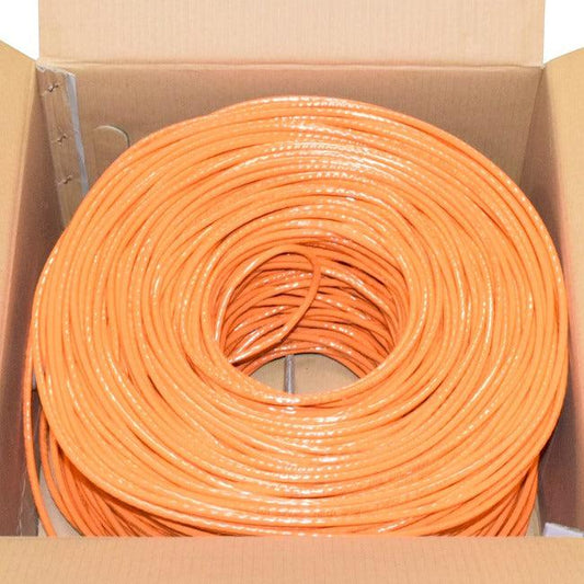 Bulk 1000Ft Cat6 Orange Utp,23Awg Cca Network Cable 4Pr