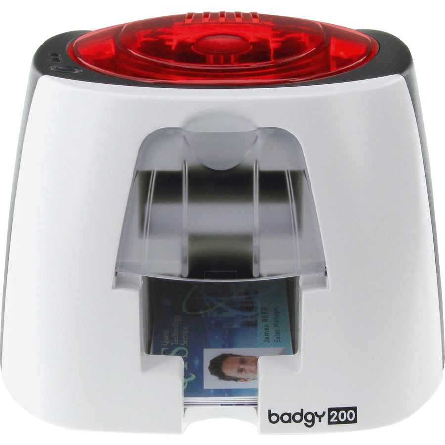 Badgy200 Color Id Card Printer,1 Clr Rib 100 Cards Sw Cables