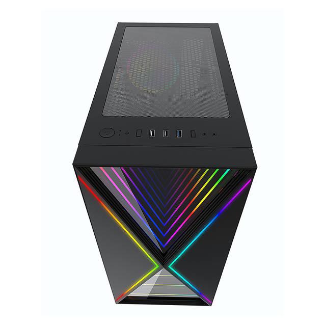 Bgears B-Blackwidow-Rgb Black Gaming Pc Atx Case, Special Ripple Effect Front Panel, Tempered