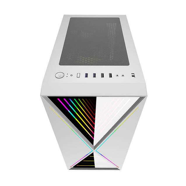 Bgears B-Blackwidow-Rgb White Gaming Pc Atx Case, Special Ripple Effect Front Panel, Tempered