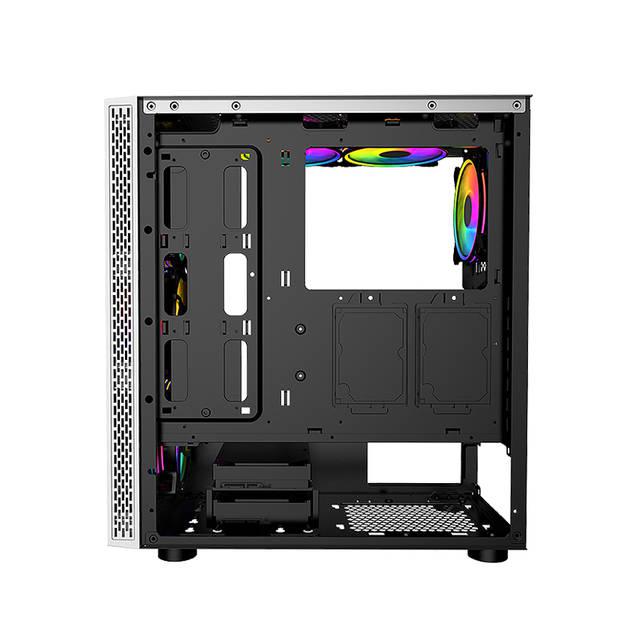 Bgears B-Blackwidow-Rgb White Gaming Pc Atx Case, Special Ripple Effect Front Panel, Tempered