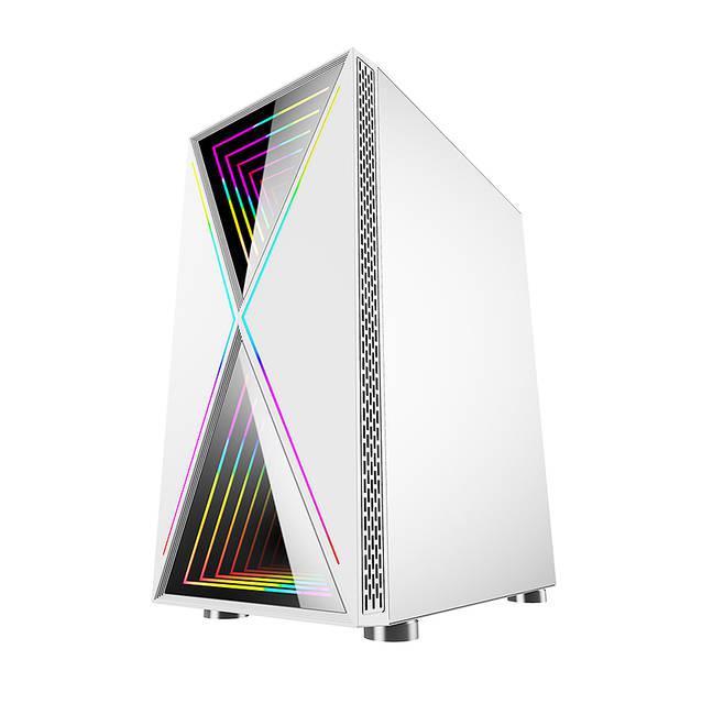 Bgears B-Blackwidow-Rgb White Gaming Pc Atx Case, Special Ripple Effect Front Panel, Tempered