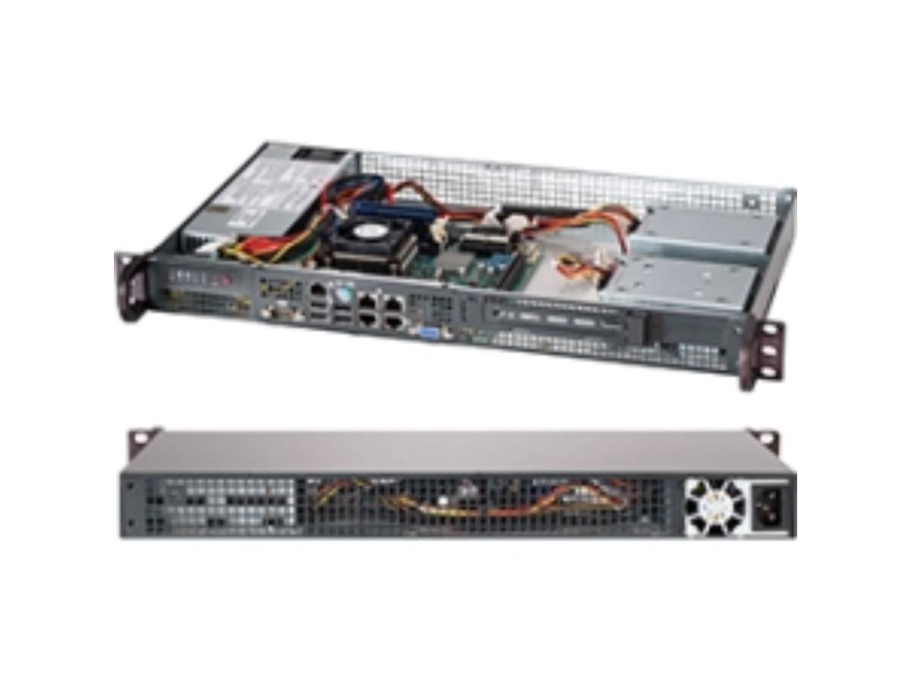 Black 1U Mini Sc505 Chassis W/