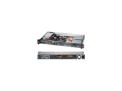 Black 1U Mini Sc505 Chassis W/