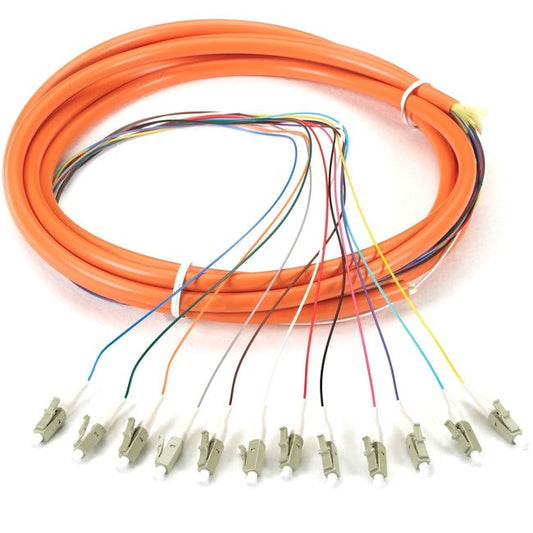 Black Box 3M Lc Om1 62.5-Micron Mm Fiber Pigtail 12-Strand Ofnr Pvc Orange