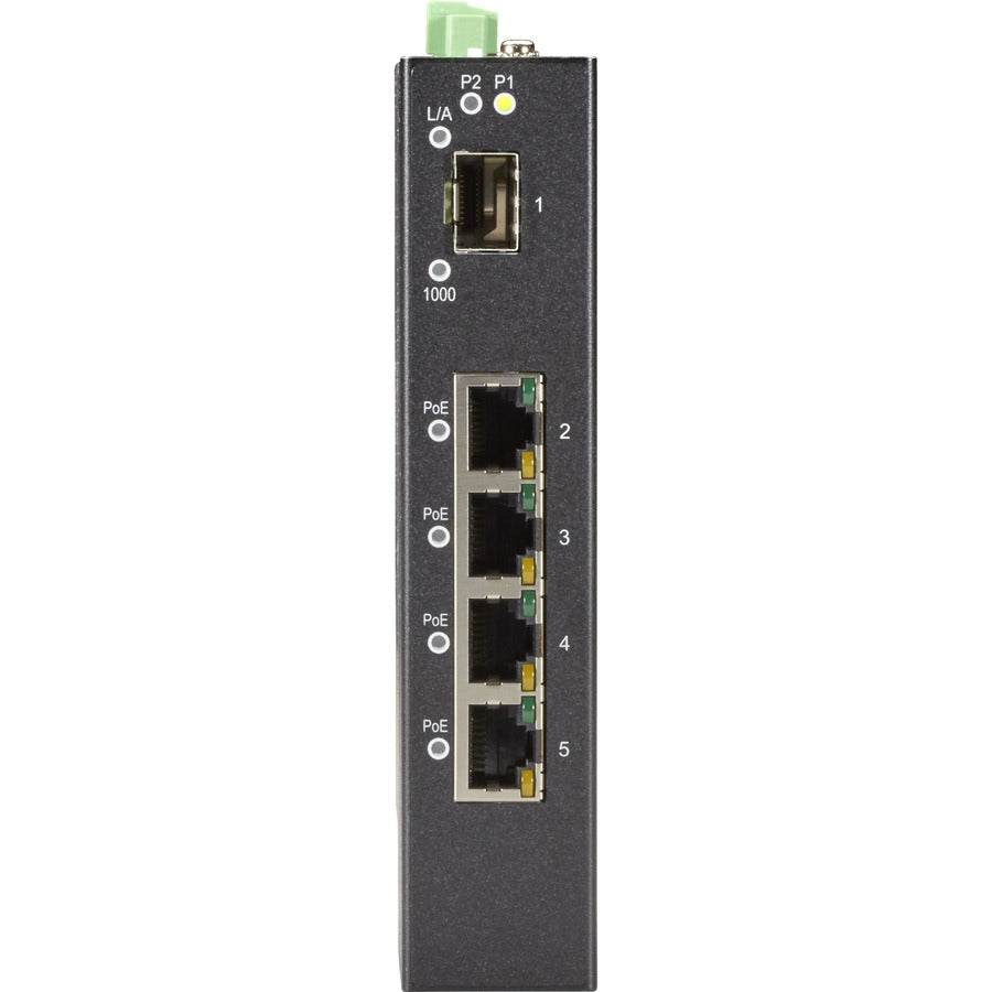 Black Box 5-Port Industrial Gigabit Ethernet Switch Poe+ Extreme Temperature