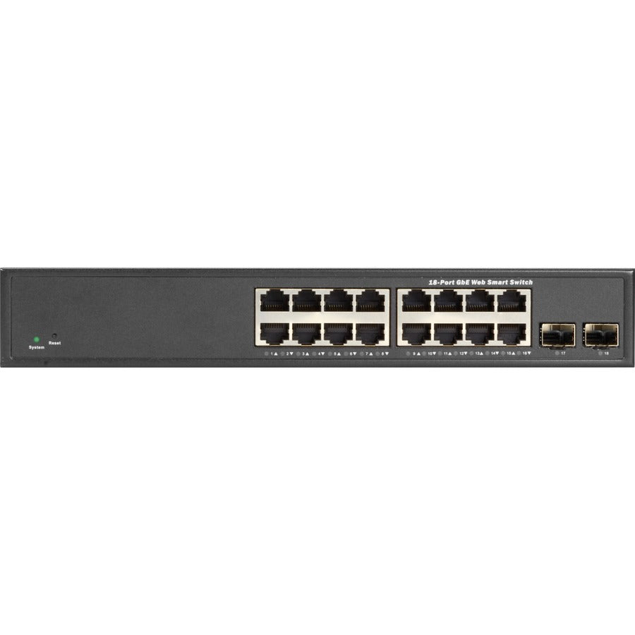 Black Box Gigabit Ethernet Switch - Web Smart Eco Fanless, 18-Port