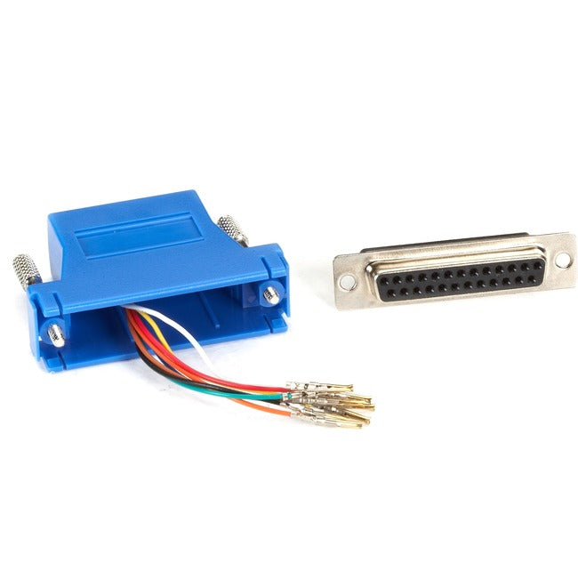 Black Box Modular Adapter Kit - Db25 Female To Rj45 Female, Blue