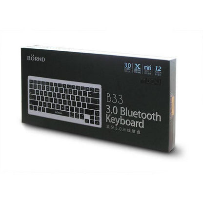 Bornd B33 Wireless Bluetooth 3.0 Keyboard For Pc/Ipad 1,2,3, Mini/Tablet/Smart Phone (Silver)