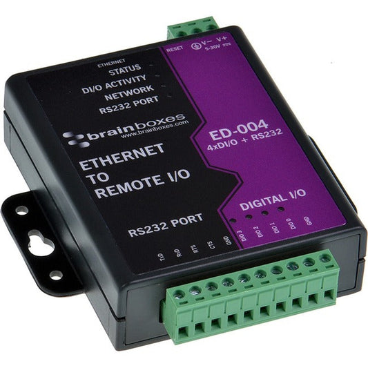 Brainboxes - Ethernet To 4 Digital Io And Rs232 Serial Port