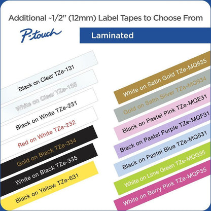 Brother Tze-233Cs, 0.47" X 26.2', Blue On White Laminated Label Tape