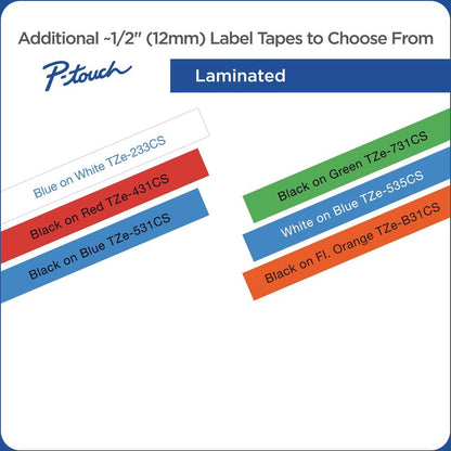 Brother Tze-431Cs, 0.47" X 26.2', Black On Red Laminated Label Tape