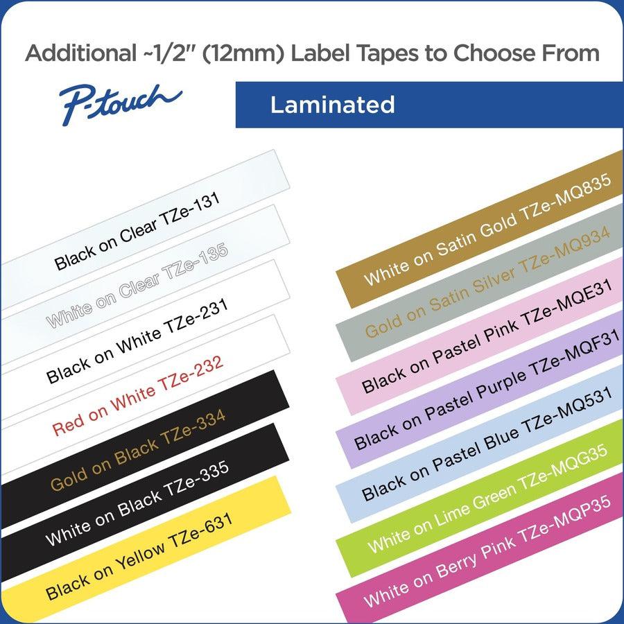 Brother Tze-531Cs, 0.47" X 26.2', Black On Blue Laminated Label Tape