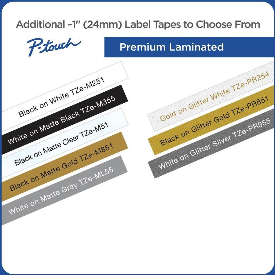 Brother Tze-551Cs, 0.94" X 26.2', Black On Blue Laminated Label Tape