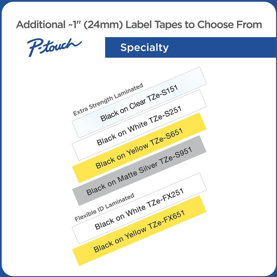 Brother Tze-551Cs, 0.94" X 26.2', Black On Blue Laminated Label Tape