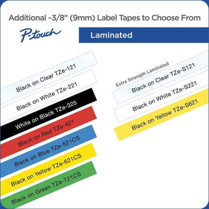 Brother Tze-721Cs, 0.35" X 26.2', Black On Green Laminated Label Tape