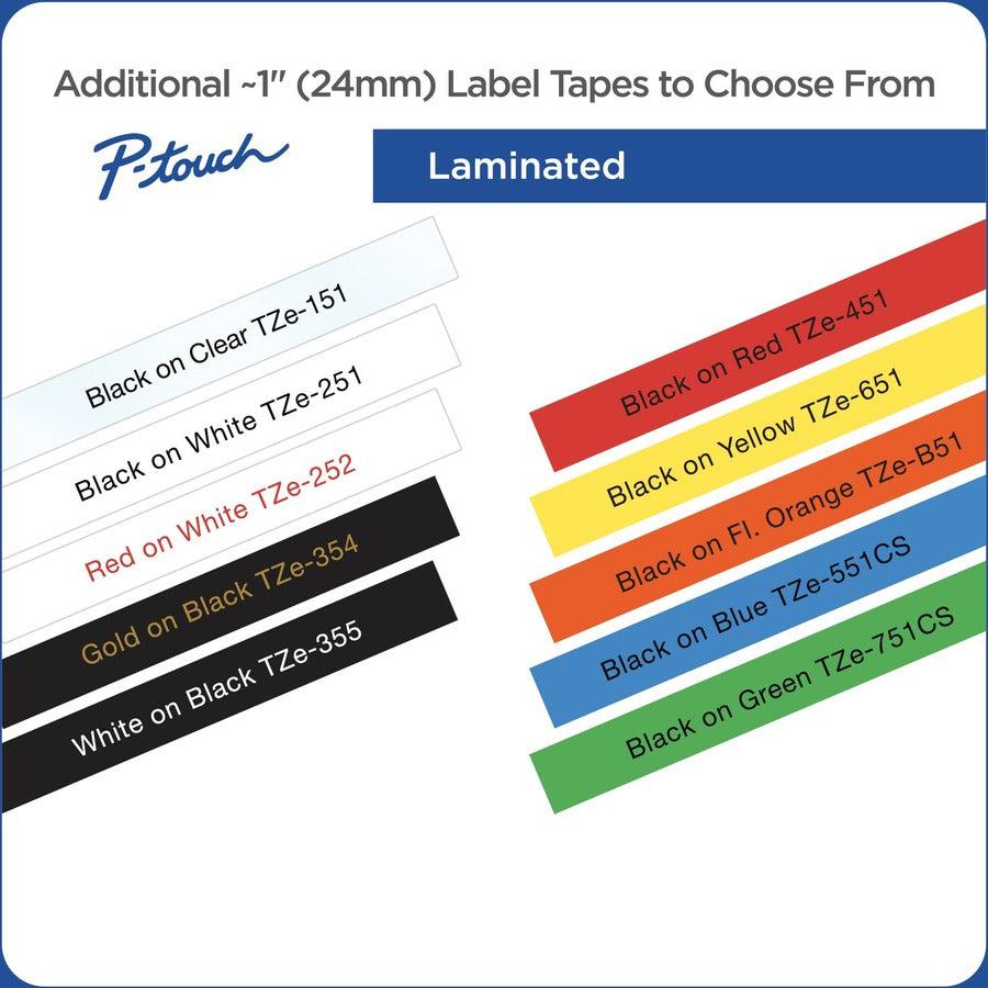 Brother Tze-751Cs, 0.94" X 26.2', Black On Green Laminated Label Tape