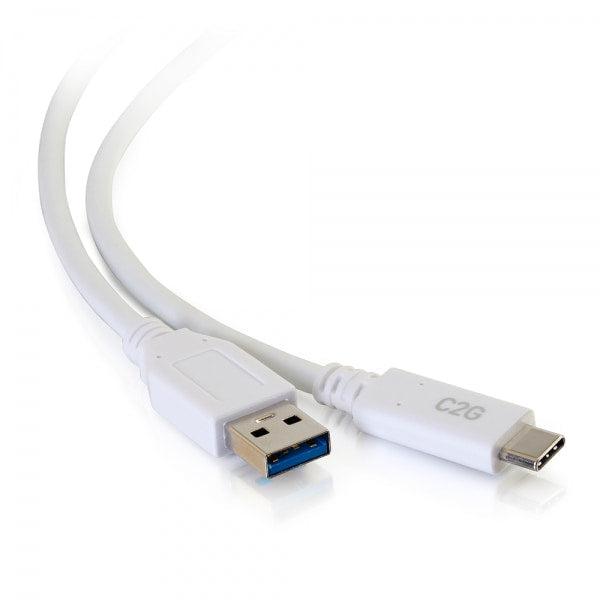 C2G 0.9M Usb-C® To Usb-A Superspeed Usb 5Gbps Cable M/M - White