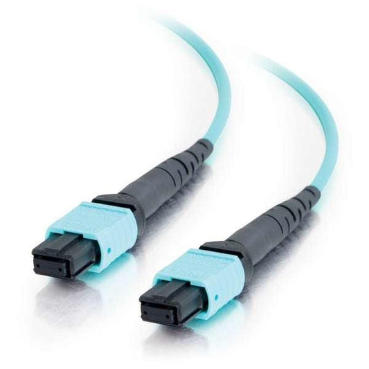 C2G 10M, 2Xmpo Fibre Optic Cable Mpo Ofnr Om4 Turquoise