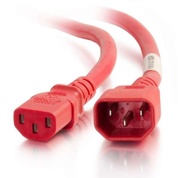 C2G 17499 Power Cable Red 1.5 M C14 Coupler C13 Coupler
