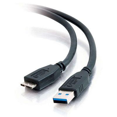 C2G 1M Usb 3.0 A Male To Micro B Male Cable Usb Cable Usb A Micro-Usb B Black