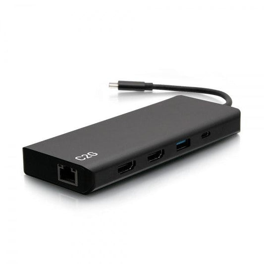 C2G Usb-C® 9-In-1 Dual Display Docking Station With Hdmi®, Ethernet, Usb, 3.5Mm Audio And Power Delivery Up To 60W - 4K 30Hz (Taa Compliant)