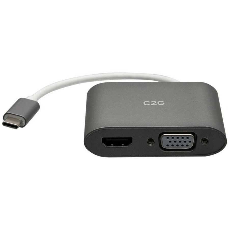 C2G Usb-C® To Hdmi® And Vga Mst Multiport Adapter - 4K 30Hz - White
