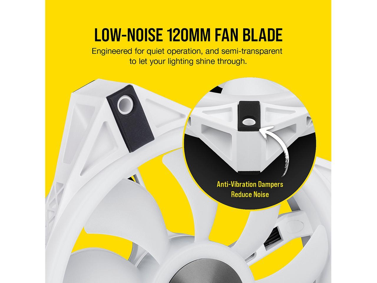 Corsair Ql Series, Icue Ql120 Rgb, 120Mm Rgb Led Pwm White Fan, Single Fan - Co-9050103-Ww