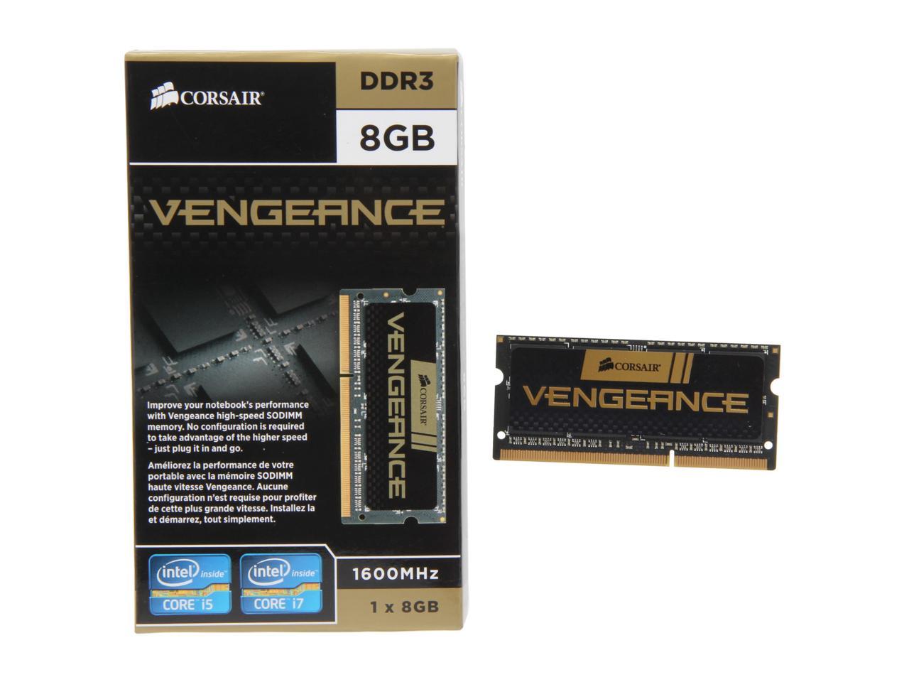Corsair Vengeance 8Gb 204-Pin Ddr3 So-Dimm Ddr3 1600 (Pc3 12800) Laptop Memory Model Cmsx8Gx3M1A1600C10