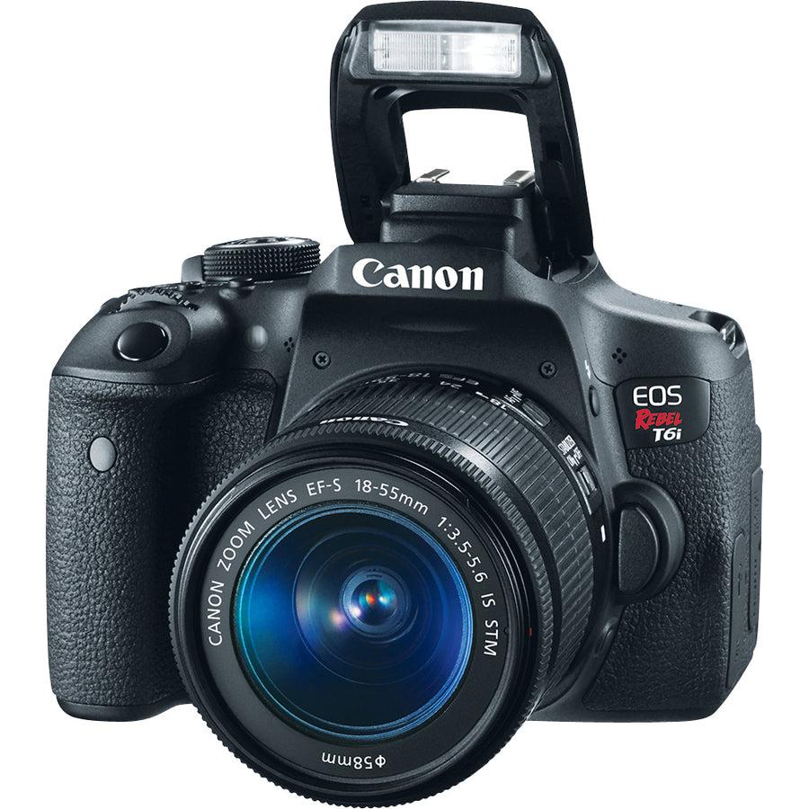 Canon Eos Rebel T6I + Ef-S 18-55Mm F/3.5-5.6 Is Stm Slr Camera Kit 24.2 Mp Cmos 6000 X 4000 Pixels Black