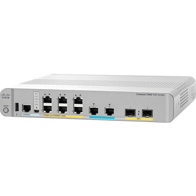 Cisco 3560-Cx Switch 6 Ge Poe+, 2 Multige Poe+, Uplinks: 2 X 10G Sfp+, Ip Base