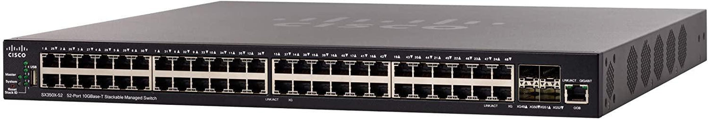 Cisco Sx350X-52 Managed L3 10G Ethernet (100/1000/10000) 1U Black