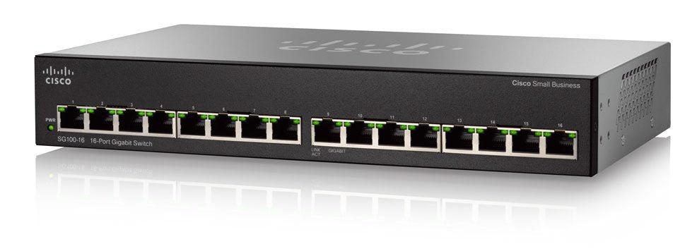 Cisco Small Business Sg110-16 Unmanaged L2 Gigabit Ethernet (10/100/1000) 1U Black