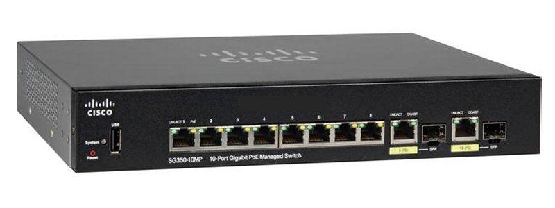 Cisco Small Business Sg350-10Mp Managed L2/L3 Gigabit Ethernet (10/100/1000) Power Over Ethernet (Poe) Black