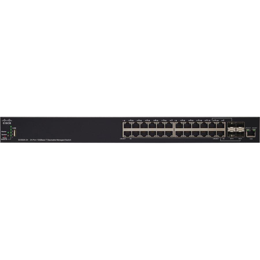 Cisco Sx350X-24-K9-Eu Network Switch Managed L2/L3 10G Ethernet (100/1000/10000) Black