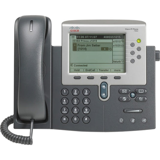 Cisco Unified 7962G Ip Phone - Refurbished - Wall Mountable, Desktop - Dark Gray, Silver