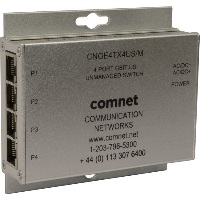 Comnet 10/100/1000 Mbps 4 Port Ethernet Unmanaged Switch Cnge4Tx4Us/M