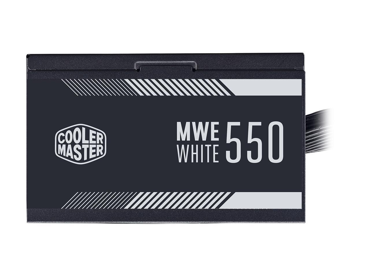 Cooler Master Mpe-5501-Acaaw-Us Mwe 550 White 550W 80+ White Psu W/ Hydro-Dynamic-Bearing Silent 120Mm Fan, Single +12V Rail, Flat Black Cables