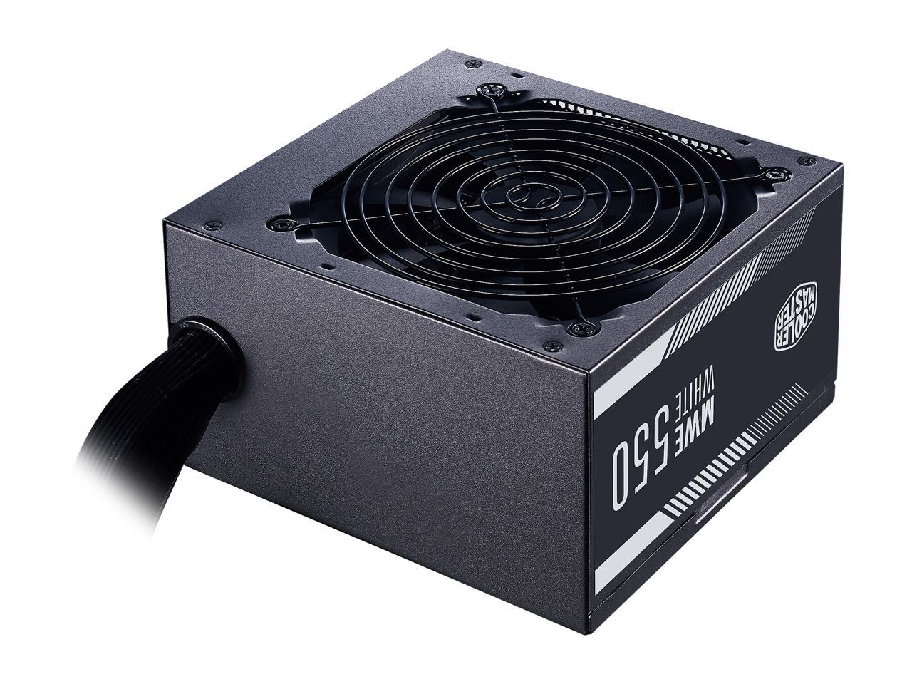 Cooler Master Mpe-5501-Acaaw-Us Mwe 550 White 550W 80+ White Psu W/ Hydro-Dynamic-Bearing Silent 120Mm Fan, Single +12V Rail, Flat Black Cables