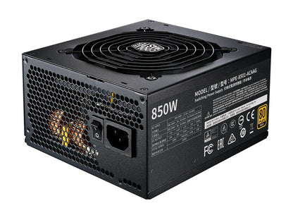 Cooler Master Mpe-8501-Afaag-Us Mwe Gold 850 V2 80 Plus Gold 850W Full Modular Atx 12V Power Supply W/ Active Pfc