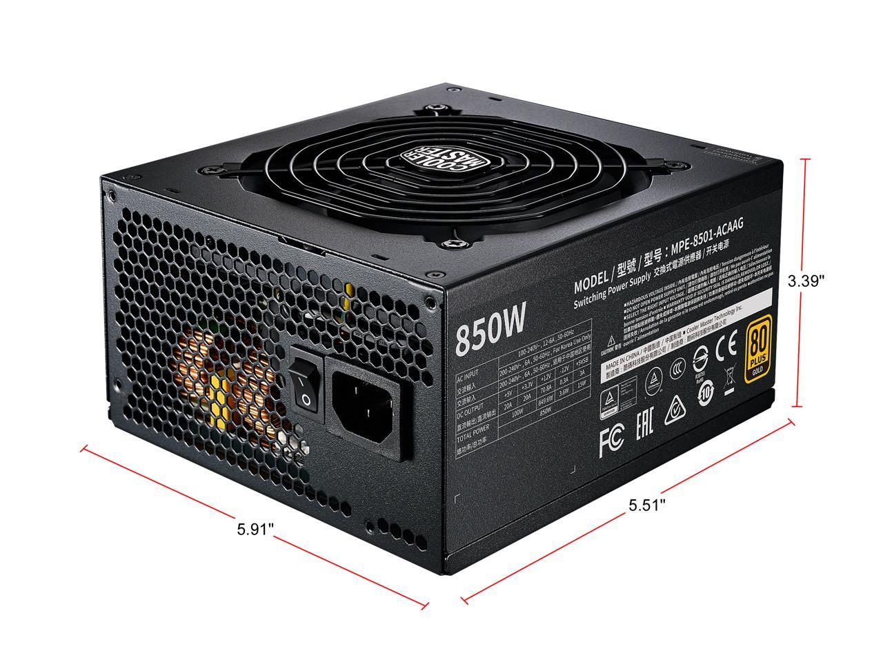 Cooler Master Mpe-8501-Afaag-Us Mwe Gold 850 V2 80 Plus Gold 850W Full Modular Atx 12V Power Supply W/ Active Pfc