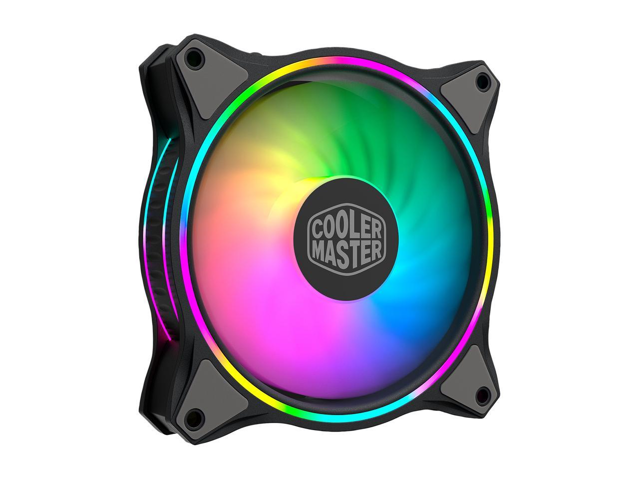Cooler Master Masterfan Mf120 Halo Addressable Rgb 120Mm Fan With Duo-Ring Argb Led Lighting
