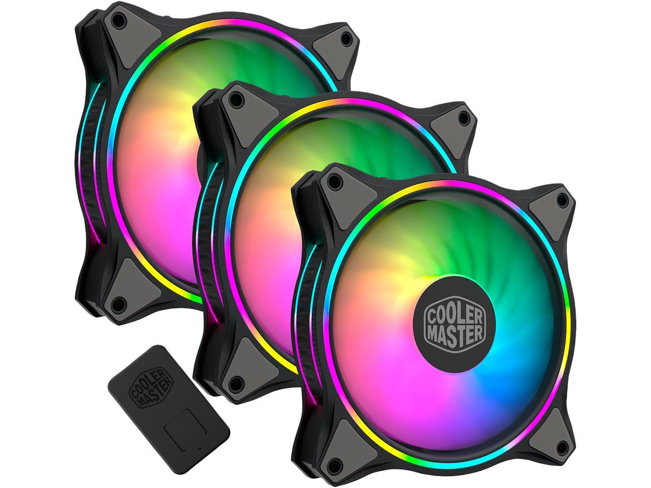 Cooler Master Masterfan Mf120 Halo Duo-Ring Addressable Rgb Lighting 120Mm 3 Pack W/ 24