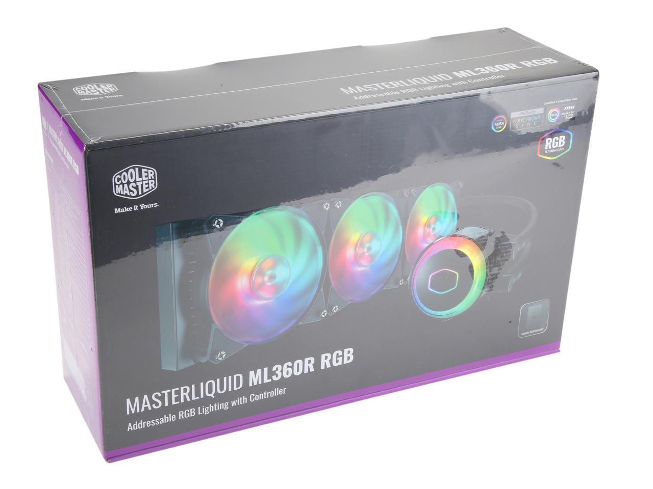 Cooler Master Masterliquid Ml360R Argb Close-Loop Aio Cpu Liquid Cooler, 360 Radiator, Dual
