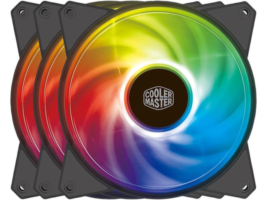 Cooler Master Masterfan Mf120R Addressable Rgb 120Mm Fan, 3 In 1 With Argb Led Controller, Independently-Controlled Led. R4-120R-203C-R1.