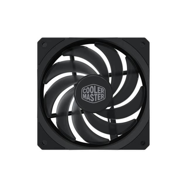 Cooler Master Sickleflow 120 V2 All-Black Square Frame Fan With Air Balance Curve Blade Design, Sealed Bearing, Pwm Control For