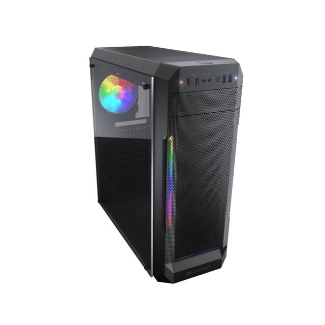 Cougar Mx331 Mesh-G Mid-Tower With Stunning Argb And Crystal Clear Tempered Glass Left Panel